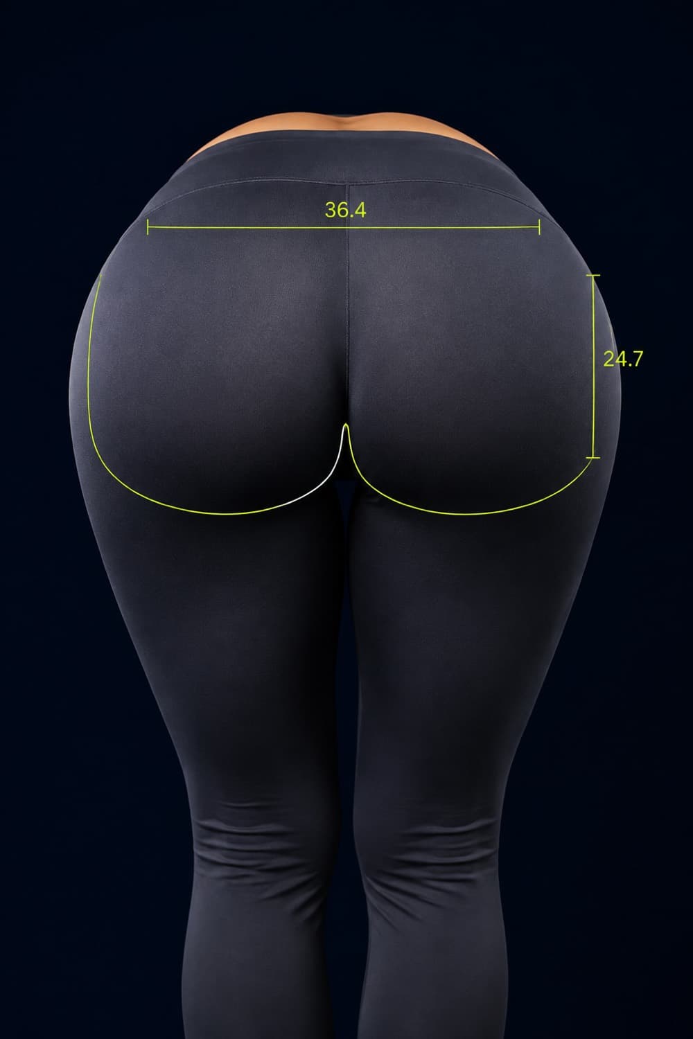 Forward fold position seen from behind, the position the opacity check is designed around.