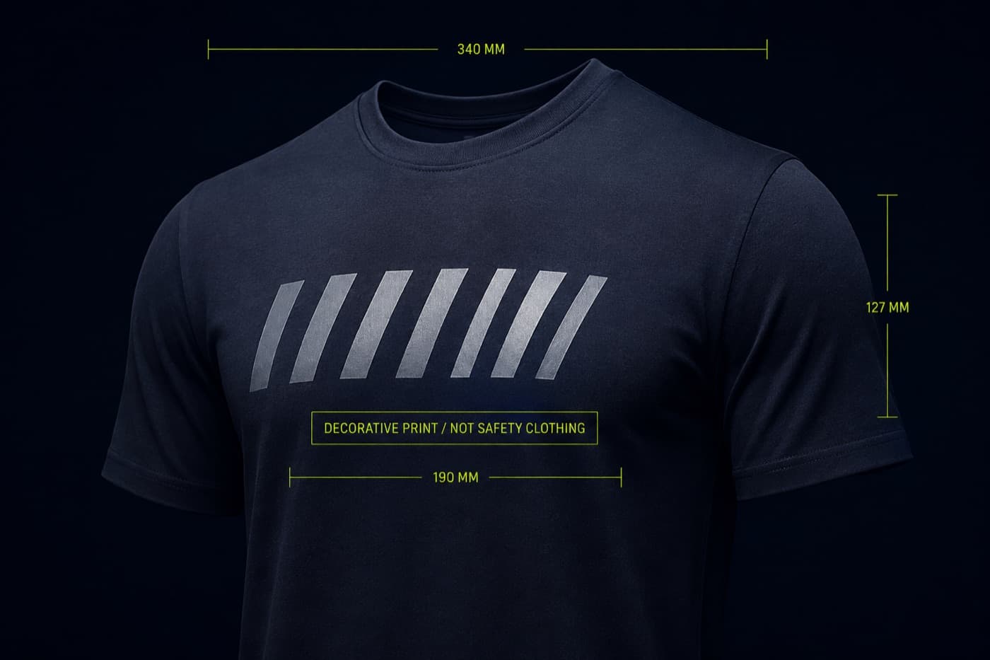 Reflective print under a single light source, marked decorative