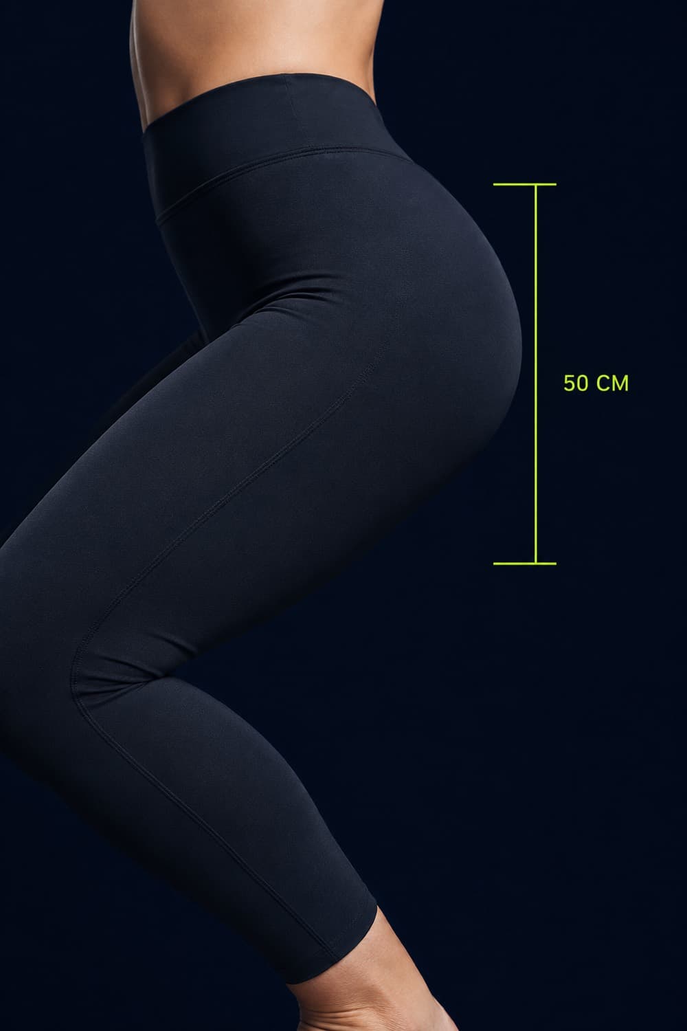 Legs in a deep squat, measured squat depth marked