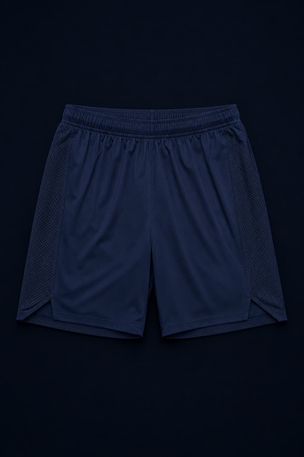 HIIT Short laid flat, mesh side panels